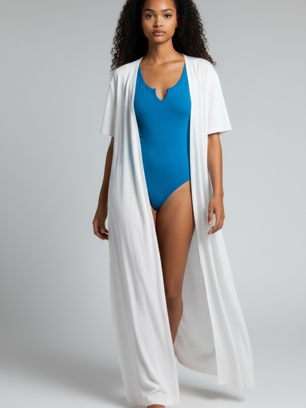 Zenana Outfitters Teal-Blue Scoop Bodysuit Thong Back